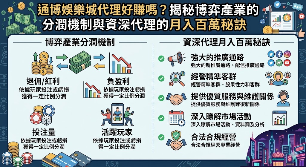 通博娛樂城代理好賺嗎？揭秘博弈產業的分潤機制與資深代理的月入百萬秘訣